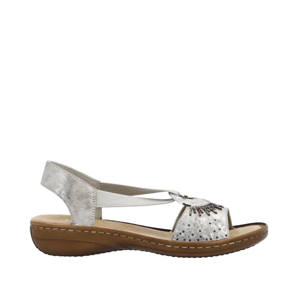 Sandale Slip-On comode dama, 60880-90 argintiu multi Incaltaminte dama culoare Alb-argintiu Incaltaminte dama 3