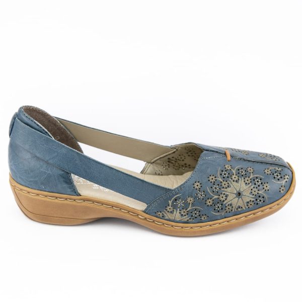 Pantofi de vara din piele naturala 41396-12 Incaltaminte dama culoare Bleu Incaltaminte dama 3