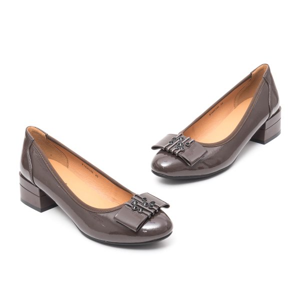 Pantofi dama eleganti, piele lacuita, W1W140014A 14-L, maro Incaltaminte dama cu toc Patrat Incaltaminte dama 2