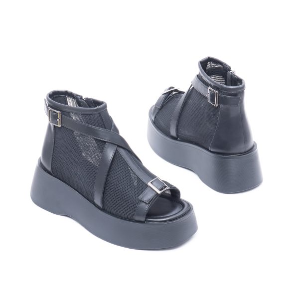 Botine de vara negre, W1W140031B 01-Z Botine dama culoare Negru Botine dama 6