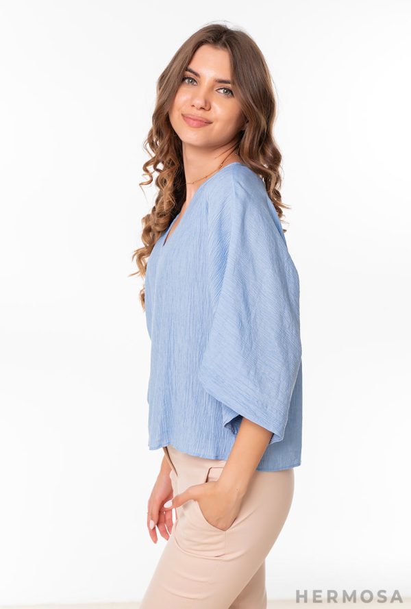 Bluza Leyla Bleu Bluze culoare Bleu Bluze 6