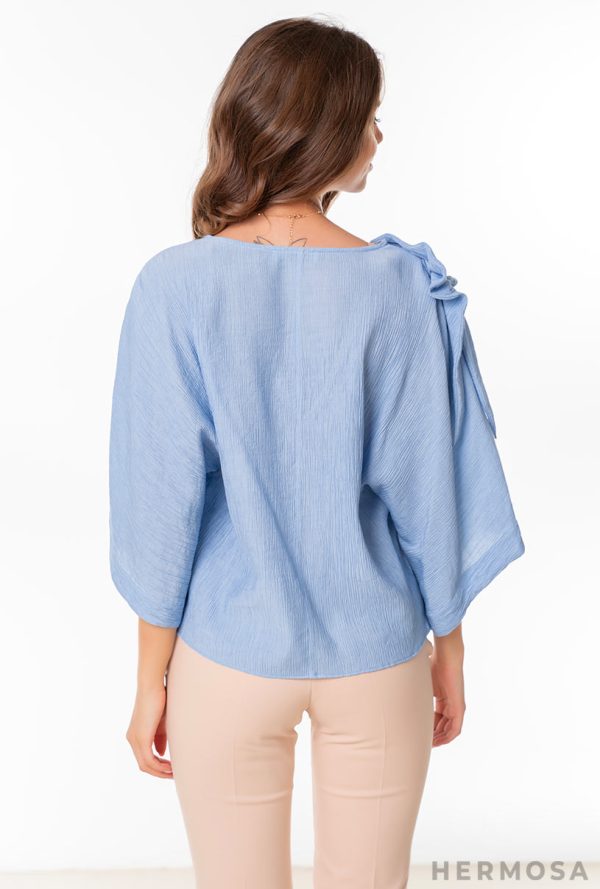 Bluza Leyla Bleu Bluze culoare Bleu Bluze 4