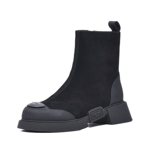 Botine casual, piele intoarsa, 3KYA50020B 01-I Botine dama culoare Negru Botine dama