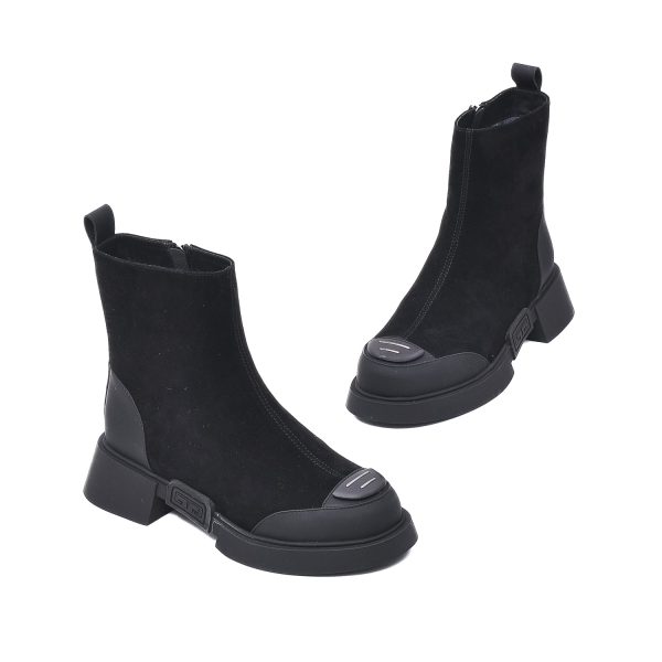 Botine casual, piele intoarsa, 3KYA50020B 01-I Botine dama culoare Negru Botine dama 2