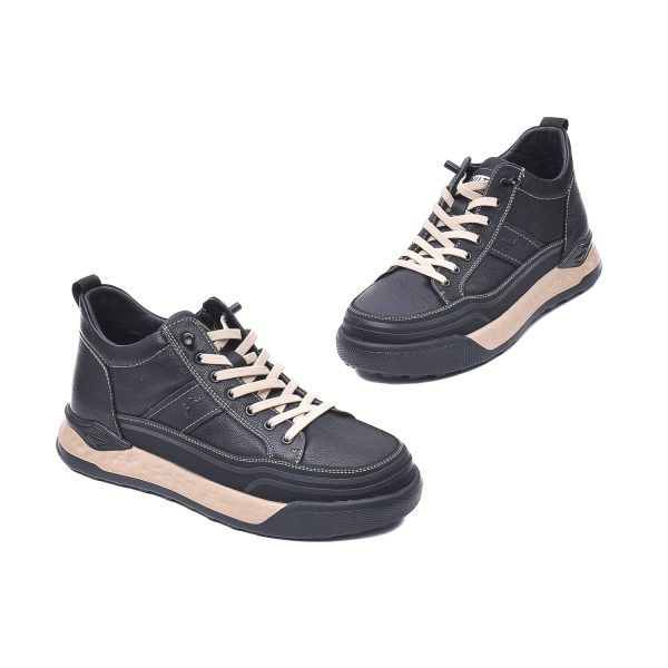 Ghete tip sneakers, piele naturala, E6E650013A 01-N Ghete barbati culoare Negru Ghete barbati 2