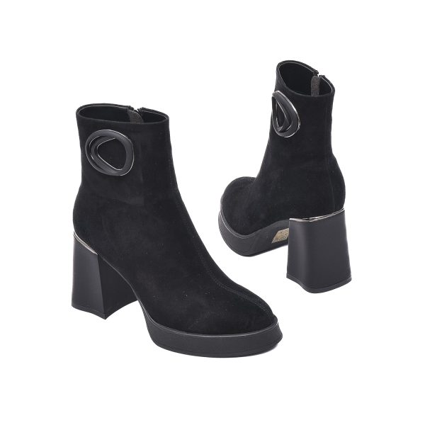 Botine cu platforma, piele naturala de antilopa, K3K350046A 01-I Botine dama culoare Negru Velur Botine dama 6