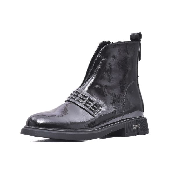 Botine Damă Karisma din Piele Naturală Lăcuită Z922B686-F609-ZP170B 01-L Botine dama culoare Negru Botine dama