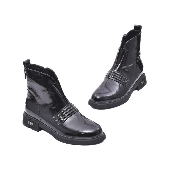 Botine Damă Karisma din Piele Naturală Lăcuită Z922B686-F609-ZP170B 01-L Botine dama culoare Negru Botine dama 2