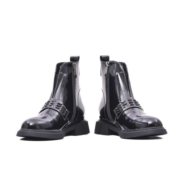 Botine Damă Karisma din Piele Naturală Lăcuită Z922B686-F609-ZP170B 01-L Botine dama culoare Negru Botine dama 4