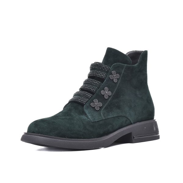 Botine cu strasuri, piele naturala, K3K350023A C2-I Botine dama culoare Verde Botine dama