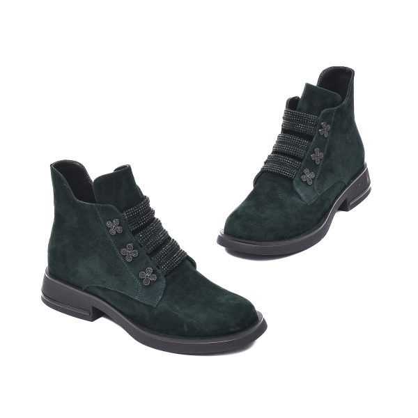 Botine cu strasuri, piele naturala, K3K350023A C2-I Botine dama culoare Verde Botine dama 2