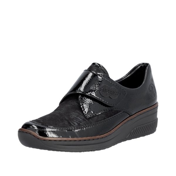 Pantofi dama casual, piele lacuita, 487C0-00 Incaltaminte dama culoare Negru Incaltaminte dama