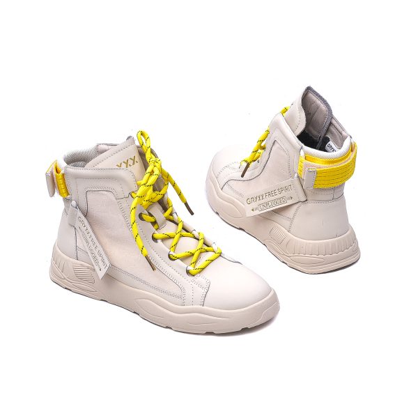 Ghete tip sneakers, piele naturala, N4D9929-67MX 13-Z Ghete dama culoare Crem Ghete dama 6