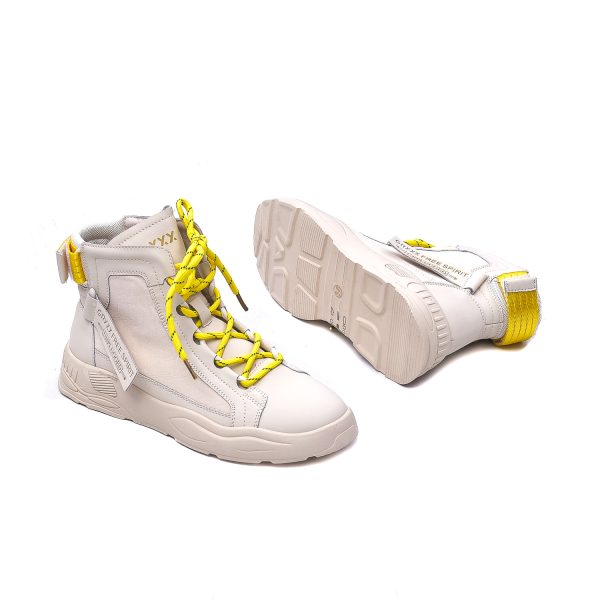 Ghete tip sneakers, piele naturala, N4D9929-67MX 13-Z Ghete dama culoare Crem Ghete dama 5