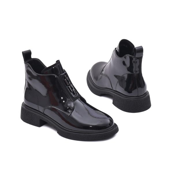 Botine casual, piele naturala lacuita, H3DL50007A 01-L Botine dama culoare Negru Botine dama 6