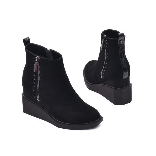 Botine cu platforma, piele naturala de antilopa, JIJI50031B 01-I Botine dama culoare Negru Botine dama 6