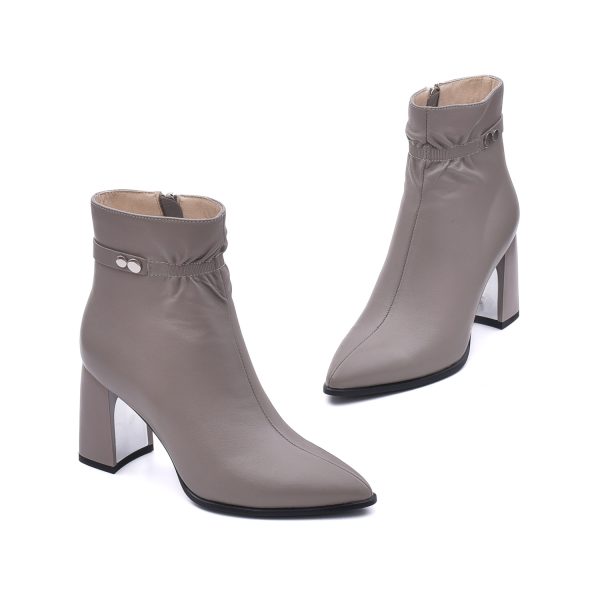 Botine elegante, piele naturala, JIJI50035B 14-N Botine dama culoare grej Botine dama 2