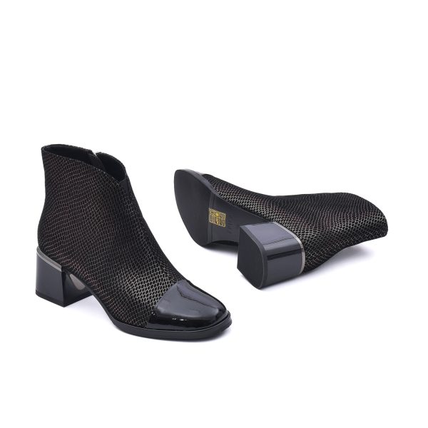 Botine elegante, piele naturala texturata, K3K350071 O7-I Botine dama culoare Negru Botine dama 5