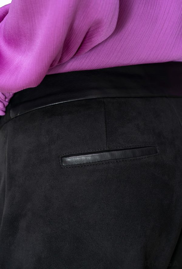 Pantaloni Loris Hermosa, din piele ecologică soft touch, culoare negru Hermosa Imbracaminte dama 4